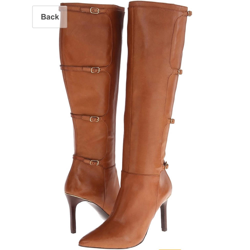 Ralph Lauren Valerie Tall Heeled Tan Boots